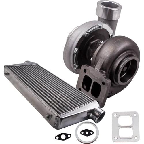 Intercooler + GT45 Turbocharger T4 V-BAND 1.05 A/R 78 Trim Boost Inlet/Outlet:76MM Turbine Universal Turbo