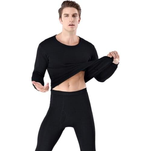 Thermal Underwear Sets For Men Winter Thermo Underwear Long sleeve Winter Clothes Men Thick Thermal Clothing Solid Drop Shipping