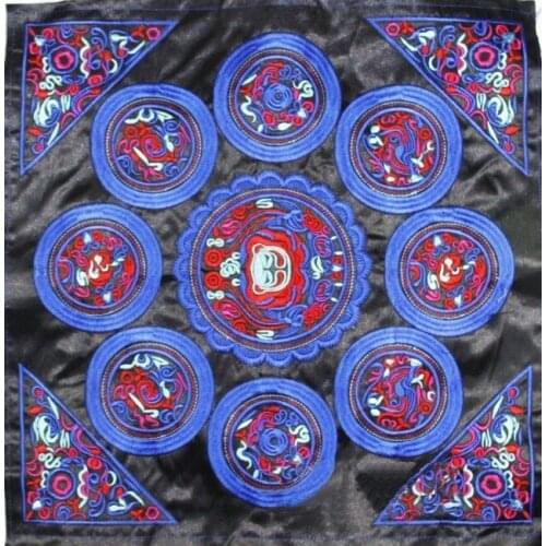 Miao stitch crochet satin fabric embroidery patch dress shoes bag applique trim ethnic tribal nepal thai india boho DIY gypsy