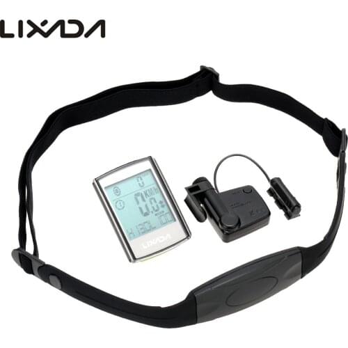 Lixada Multifunctional Wireless LCD Bicycle Cycling Computer Speedometer,Cadence Heart Rate Monitor Chest Strap Water-resistant