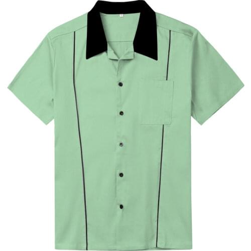 Mens Tops Plus Size Casual Shirt Rockabilly Retro Summer Cotton Shirts Male Shirt