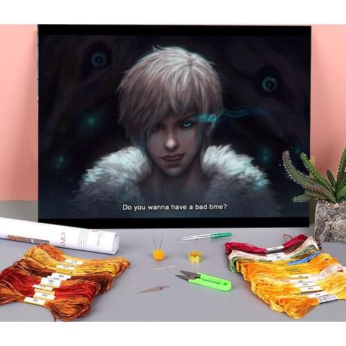 Cartoon Girl Woman Printed Canvas 11CT Cross-Stitch Embroidery Kit DMC Threads Knitting Hobby Needlework Sewing Gift Decor