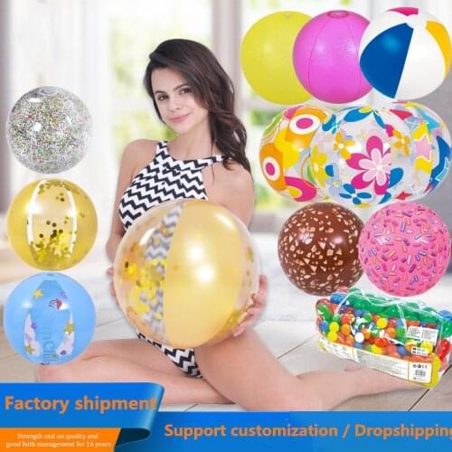 50CM PVC Flashing Ball Color Inflatable Beach Ball Transparent Water Toy Photo Props Outdoor Summer Water Fun Swim Toys