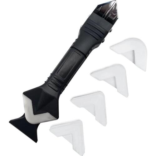 New 7pcs/set 3 in 1 Silicone Caulking Tools Silicone Trowel Residue Scraper for Kitchen Bathroom Wall Floor Tile Sink SC