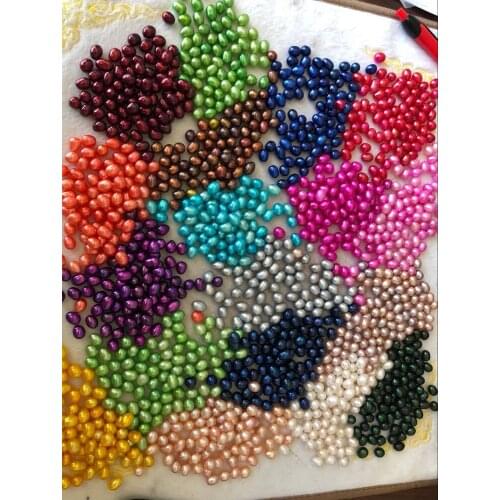 Wholesale 100Pcs Rice Pearls Real AAAA Freshwater Oval Pearls, Mix 18 Colors 7-8MM Pearls for Oyster, Free Shipping PJW317