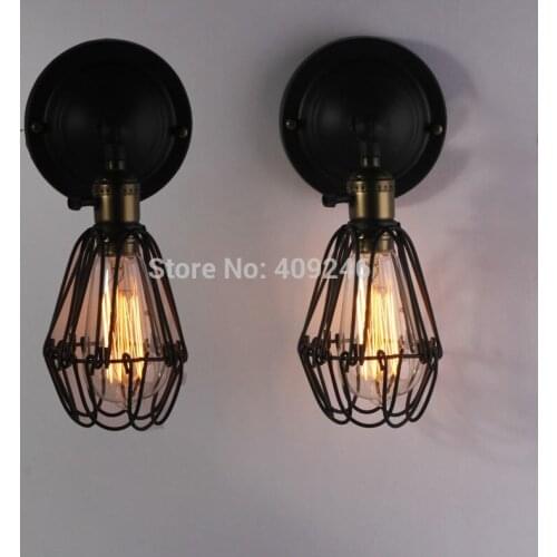 Loft Industrial Vintage Style Industrial Fold Light Wall Sconce Cage Wall Lamp Guard Cafe Bar Coffee Shop Bedroom