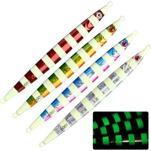 Fishing Lure Bait Luminous Slide Rod Jigging Rigged Fishing Lure Metal Sea Outdoor Sports Fishing Accessories Pesca