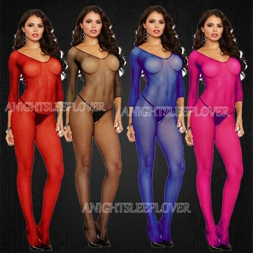 Sexy Bodystocking Lingerie Nightgown Bodysuit Open Crotch Fetish Hollow Out Porno Baby Doll Sexi Women Erotic Underwear