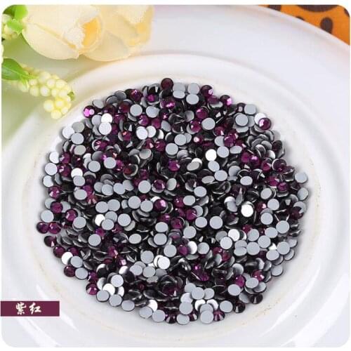 Super Shiny SS3 SS4 SS5 SS6 SS8 SS10 SS12 SS16 SS20 Dark Purple Color 3D Nail Art Decorations Flatback Rhinestones Accessories
