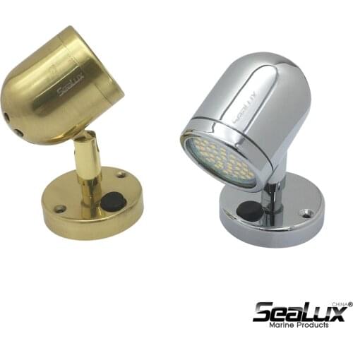 Sealux LED reading light MR-16-3W Brass for House interior Boat Yacht Marine