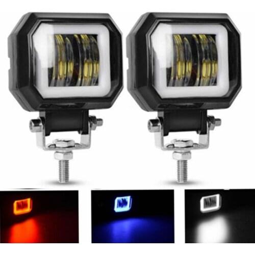 2pcs 20W Halo Ring Led Work Lights Bar Car Offroad Accessories 4WD ATV SUV UTV UAZ UTE Motorbike Boat 3Inch Fog Headlight