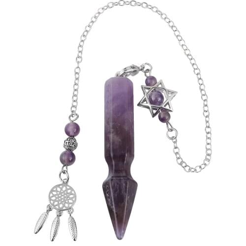 TUMBEELLUWA Arrow Shape Healing Crystal Pendant Pendulums for Dowsing Divination Chakra Stones Point Reiki Meditation Jewelry