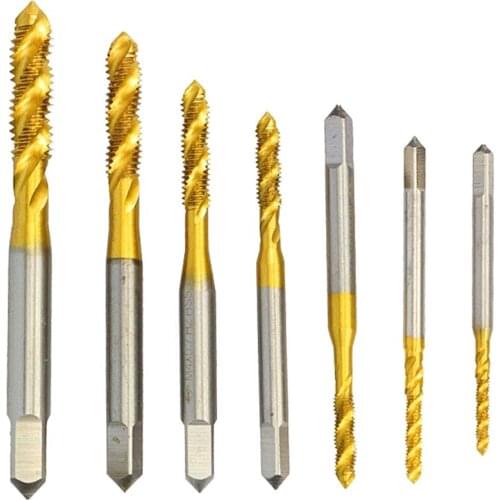 Hss Titanium Steel Screw Tap Coated Metric Spiral Thread M2 / M2.5 / M3 / M3.5 / M4 / M5 / M6 Hand Tr Tap