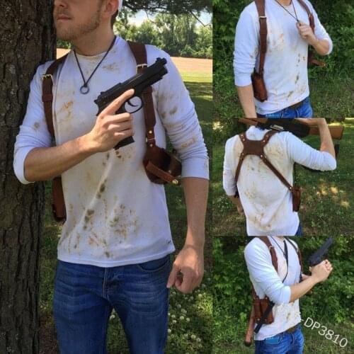 High Quality Leather Sword Set Medieval Genuine Leather Sword Belt Baldric Adjustable Sword Hanger Fencing Sport Accessories