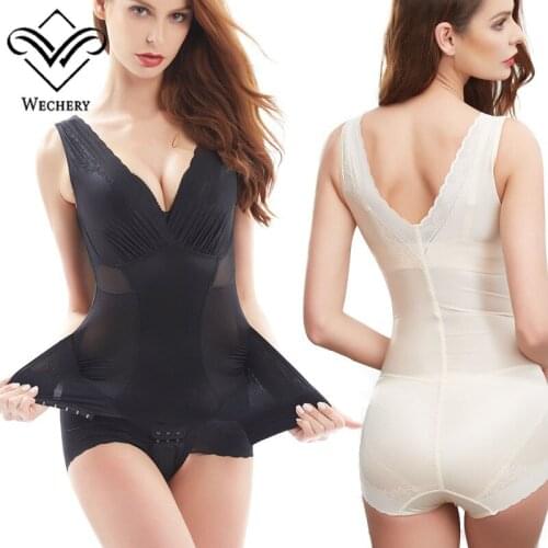 Wechery shapewear Slimming Body Shaper Womens Push Up Bodysuit Plus Size Tummy Firm Control Lingerie Underwear for Women