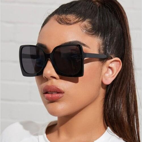 2021 trend Oversized Women Sunglasses Brand Designer Plastic Female Big Frame Gradient Sun Glasses UV400 gafas de sol mujer
