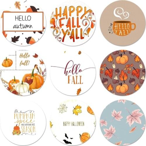Pumpkin happy autumn fall Icons Pins Badge Decoration Brooches Metal Badges For Backpack Decoration