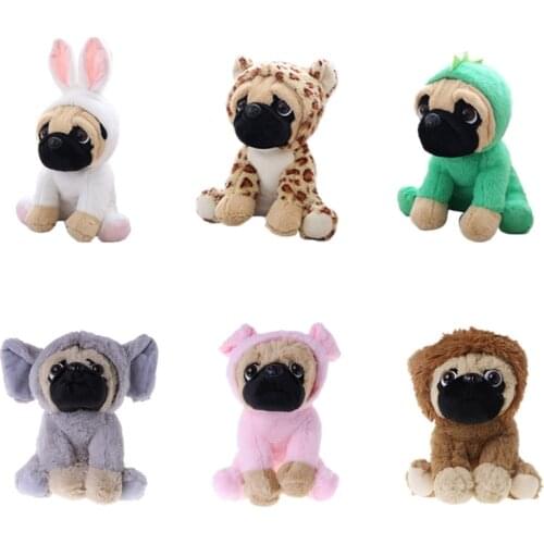 1PC 10" New Large Plush Toys Pug Dog In 6 Costumes Cuddly Soft Toy Girl Kids Gift