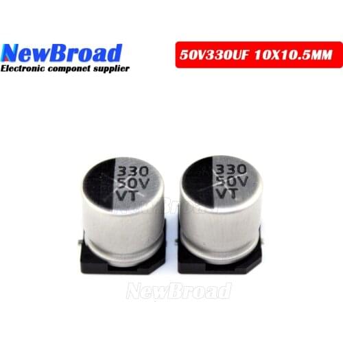 10PCS SMD Aluminum Electrolytic Capacitor 50V330UF 10*10.5MM 330UF50V 50V 330UF