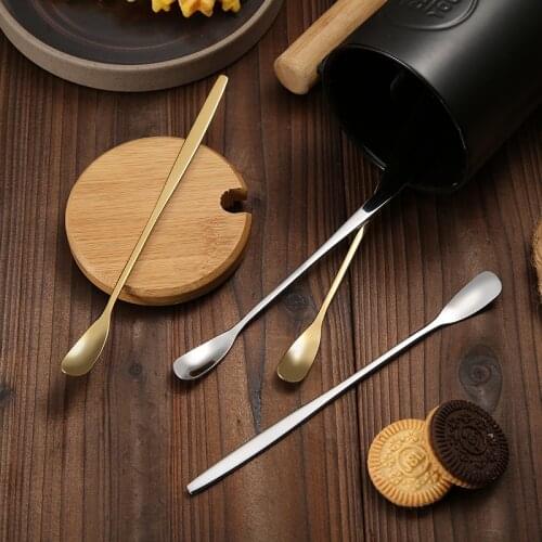 16.9cm Long Handled Stainless Steel Ice Cream Dessert Tea Spoon Colorful Coffee Spoon Dinnerware Flatware Kitchen Tools 1Pcs