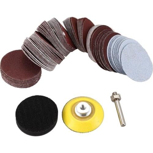 2 inch 100PCS Sanding Discs Pad Kit for Drill Grinder Rotary Tools with Backer Plate 1/4inch Shank Includes 80-3000 Grit Sandpap