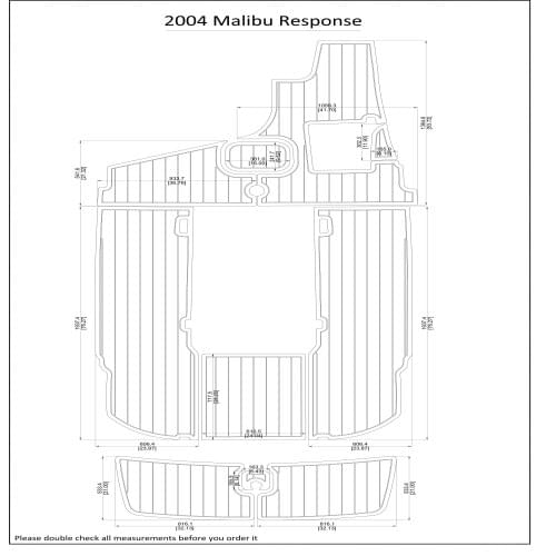 2004 Malibu Response Swim Step & Cockpit Pad Boat EVA Teak Decking 1/4" 6mm