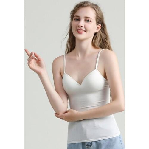 2019 Summer Camisole Women Sexy Tops Bras Seamless Bra Solid Tank Top Straps Soft Vest Sleeveless Crop