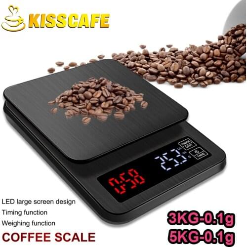 3/5KG Household Electric Scale Portable Drip Coffee Scale with Timer Electronic Weighing Bar Kitchen High Precision LCD