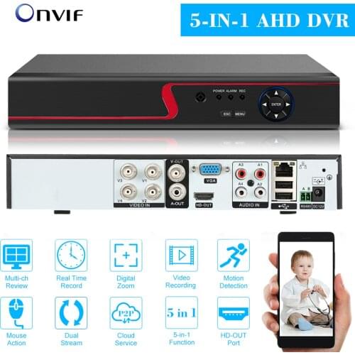 4CH 1080P Full High Definition Hybrid AHD/Analog/TVI/CVI/ CCTV Digital Video Recorder DVR for Security Surveillance System