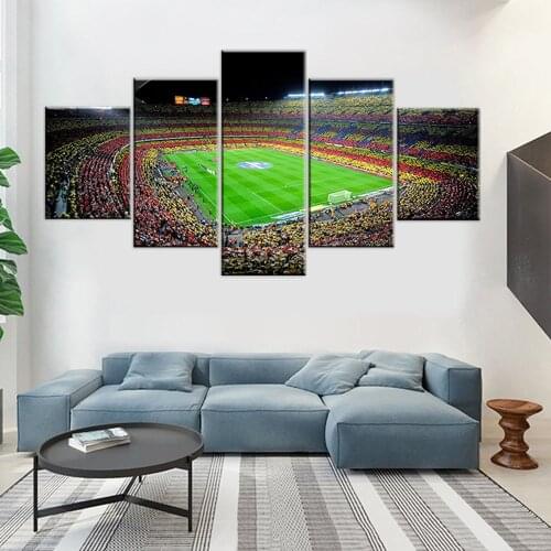 5 Piece Canvas Wall ArtSpain Barcelona Sports Football Pictures Living Room Decoration Bedroom Image Home Office Poster