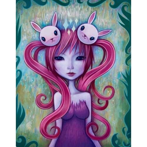 5D DIY Diamond Painting Kits Cartoon Little Girl Portrait Full Square/Round Diamond Embroidered Mosaic Craft Home Decoration