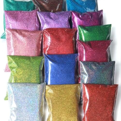 50g Holographic Nail Glitter Powder Shiny 18 Color Glitter For Nails Art DIY Decorations Laser Flakes Manicure Tips Pigment Dust