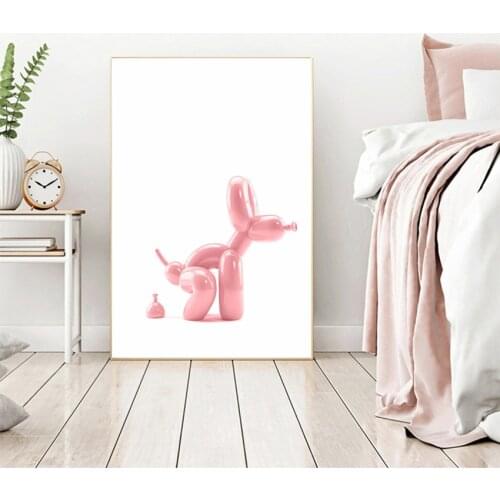 Home Decoration Contemporary Art Picture Painting Balloon Dog Print Modern Poster Bathroom Wall Decor Toilet Sign Popart Prints