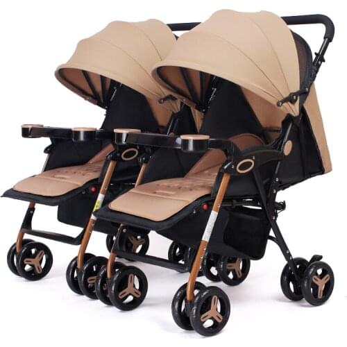 Twins Baby Stroller Can Split Sitting Lying Double Baby Stroller for Twins Light Four Wheels Pram Pushchair Travel Car Stroller