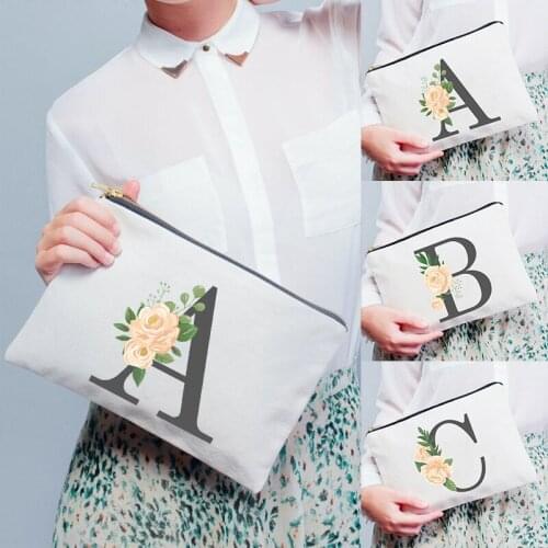 Letter Print Makeup Bag Bridesmaid Cosmetic Case Holiday Wedding Bachelorette Party Toiletries Organizer Gifts Canvas Wash Pouch