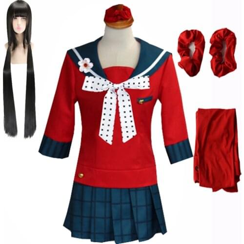 Danganronpa V3 Killing Harmony Maki Harukawa Cosplay Costume Japanese Game School Uniform Sailor Dress And Wig