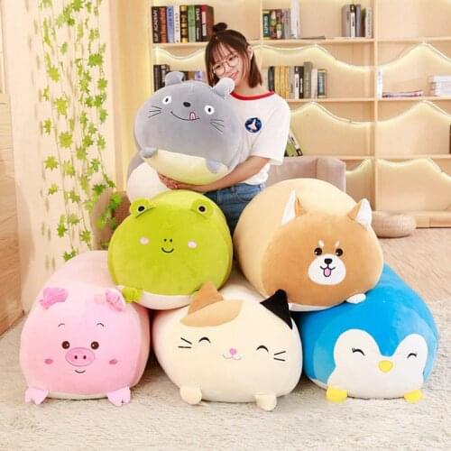 Big Size60/90cm Soft Animal Cartoon Pillow Cushion Cute Fat Dog Cat Totoro Penguin Pig Frog Plush Toy kids Birthday Gift Kawaii