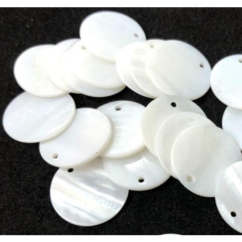 Lot 50 PCS Round Coin Shell White Mother of Pearl Loose Beads 30mm 25mm 20mm 15mm