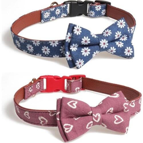 Pet Dog Collar Unique Bow Tie Collar for Dog Cat Pet Product Accessories Buckle Puppy Necklace for Small Medium Dogs Gift S M L