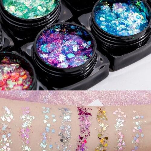 Mermaid sequin glitter gel stage performance face makeup sequins Liuyi makeup summer eyeshadow palette
