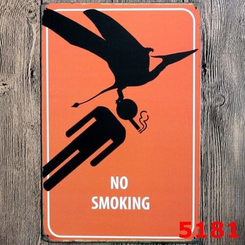 20x30CM No Smoking Decor Bar Pub Home Vintage Retro Poster Cafe Art Decor Metal Tin Sign