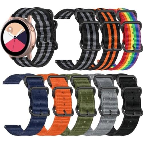 EiEuuk Woven Nylon Fabric Watchband Wrist Strap Replacement for Samsung Galaxy Watch 3 41mm/Active 2(40mm/44mm) Smartwatch