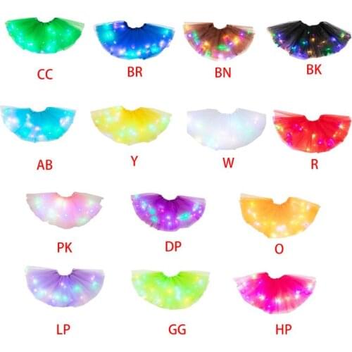 Little Girls LED Light Up Tutu Skirt Neon Colorful Luminous Party Dance Dress