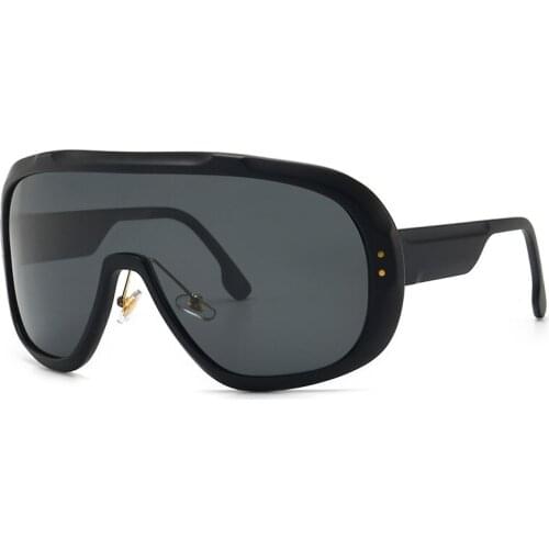 Vintage Large Shield Visor Mask Sunglasses Women Flat Top Oversized Windproof Sun Glasses One Piece Big Frame Goggles Eyewear