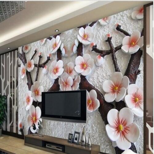 Wellyu Customized large - scale fresco relief three - dimensional fox fresco TV background wall non - woven wallpaper