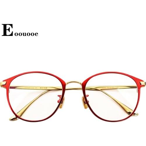 100% Pure Titanium Round Women Optical Glasses Female Eyewear Prescription Gafas Oculos De Grau Myopia Frame Glasses