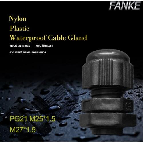 1piece PG21 Waterproof Nylon Plastic Cable Gland Connector for13-18mm Cable black color Hot Sale IP68 Factory wholesale