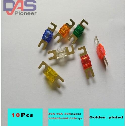 10pcs/lot 30Amps --125Amps Mini ANL AFS Car Fuse MINI Auto Fuse Assortment automotive Motorcycle Free Shipping