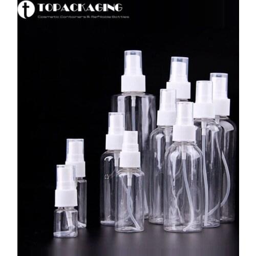 100PCs*10/20/30/50/100ML Empty Transparent Plastic Spray Bottle Medical Oral Liquid Pack Fine Mist Atomizer Cosmetic Container