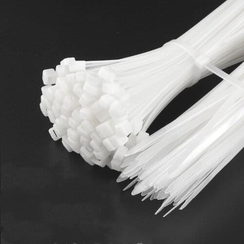 Self-locking Plastic Nylon Tie 100 PCS White 5X300 Cable Tie Fastening Ring 3X200 Cable Tie Zip Wraps Strap Nylon Cable Tie Set